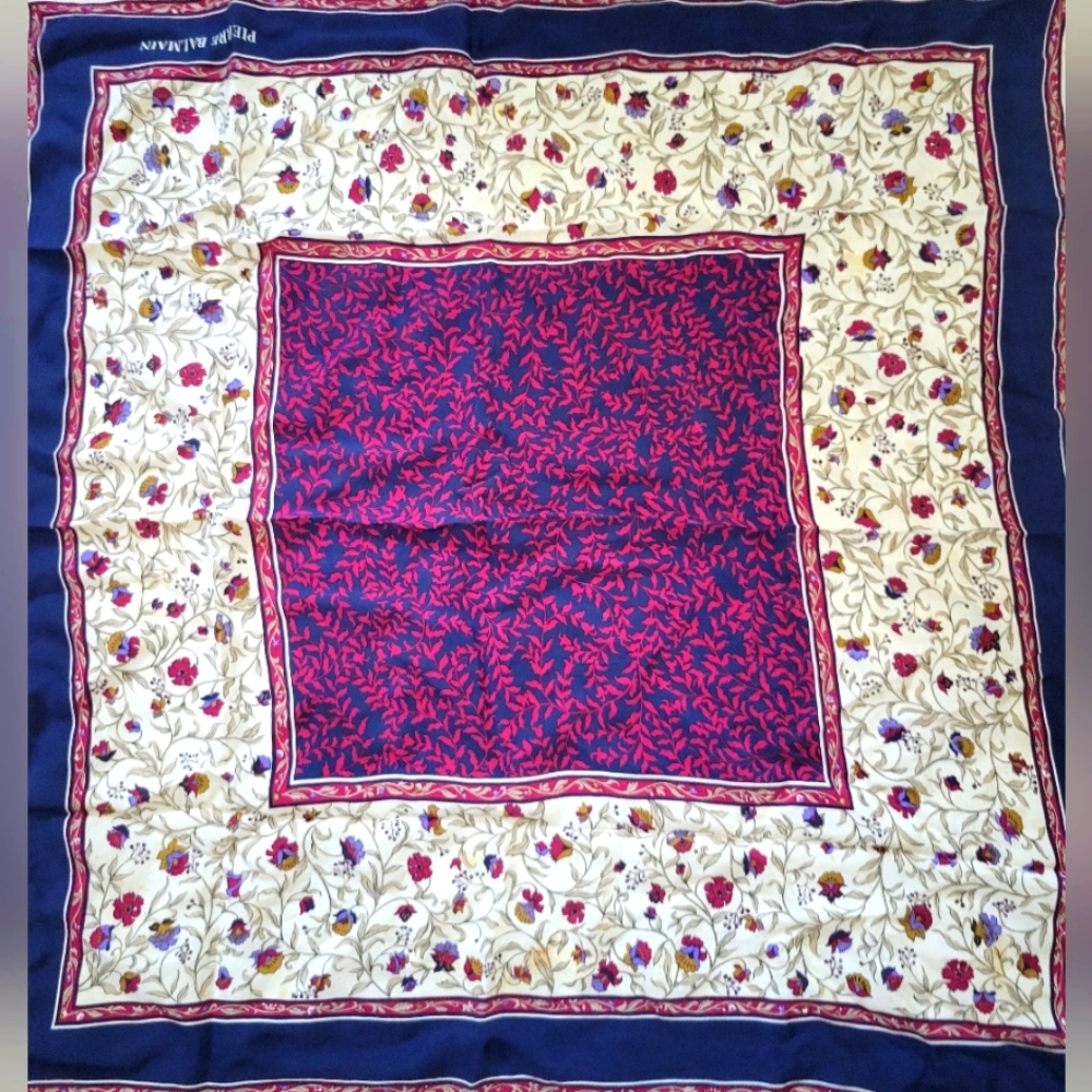 VTG Made In Japan Pierre Balmain 100% Silk Scarf